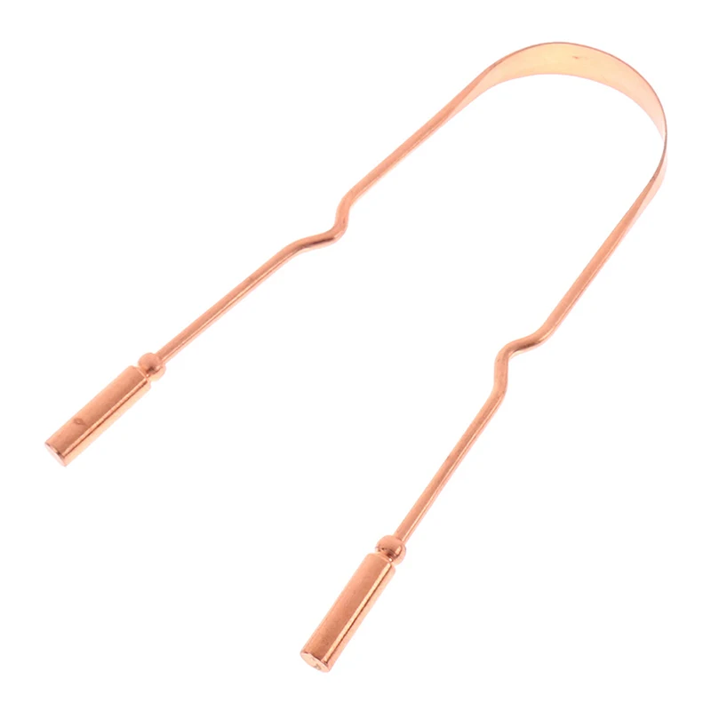 1Pc Pure Copper Tongue Scraper Oral Cleaner Brush Fresh Cleaning Hygiene High Quality Tounge Scraper