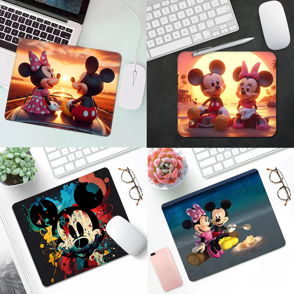 

Cute Anime Mickey Minnie Gaming Mouse Pad XS Small Mousepad For PC Gamer Desktop Decoration Office Mouse Mat Deskmat Rug