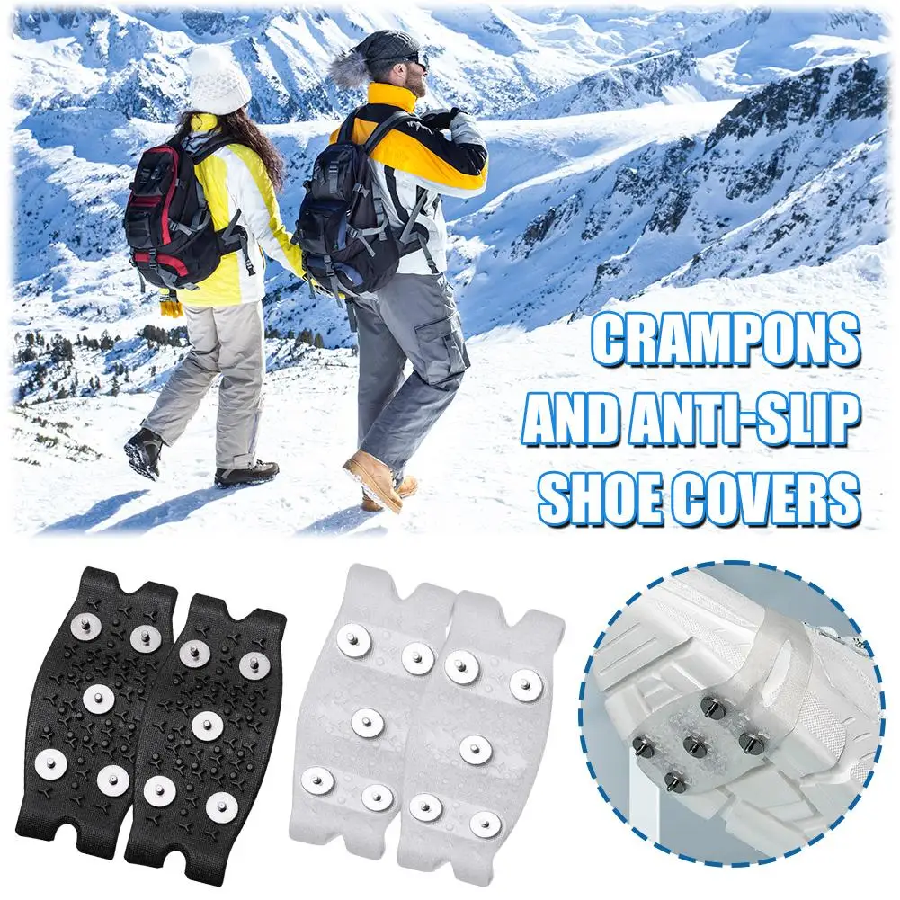 Outdoor Silicone Grips Crampons Spikes For Walking Jogging Anti Slip Ice Crampons For Boots Snow Traction Cleats For Shoes H5d5