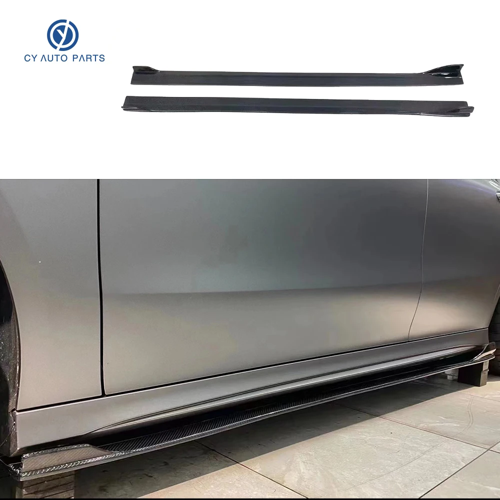 Carbon Fiber Exrtension Side Skirts Cover For Mercedes Benz CLA Class CLA45 W118 W177 2020-2023