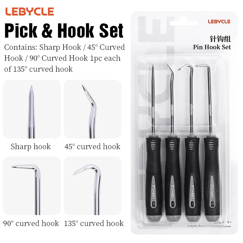 LEBYCLE Haken-Set für O-Ringe, Dichtungs- und Seal-Entferner, Werkzeug für Auto, Motorrad, Fahrrad, Dichtungs-Entfernung, Fahrradwartung, Handwerkzeug