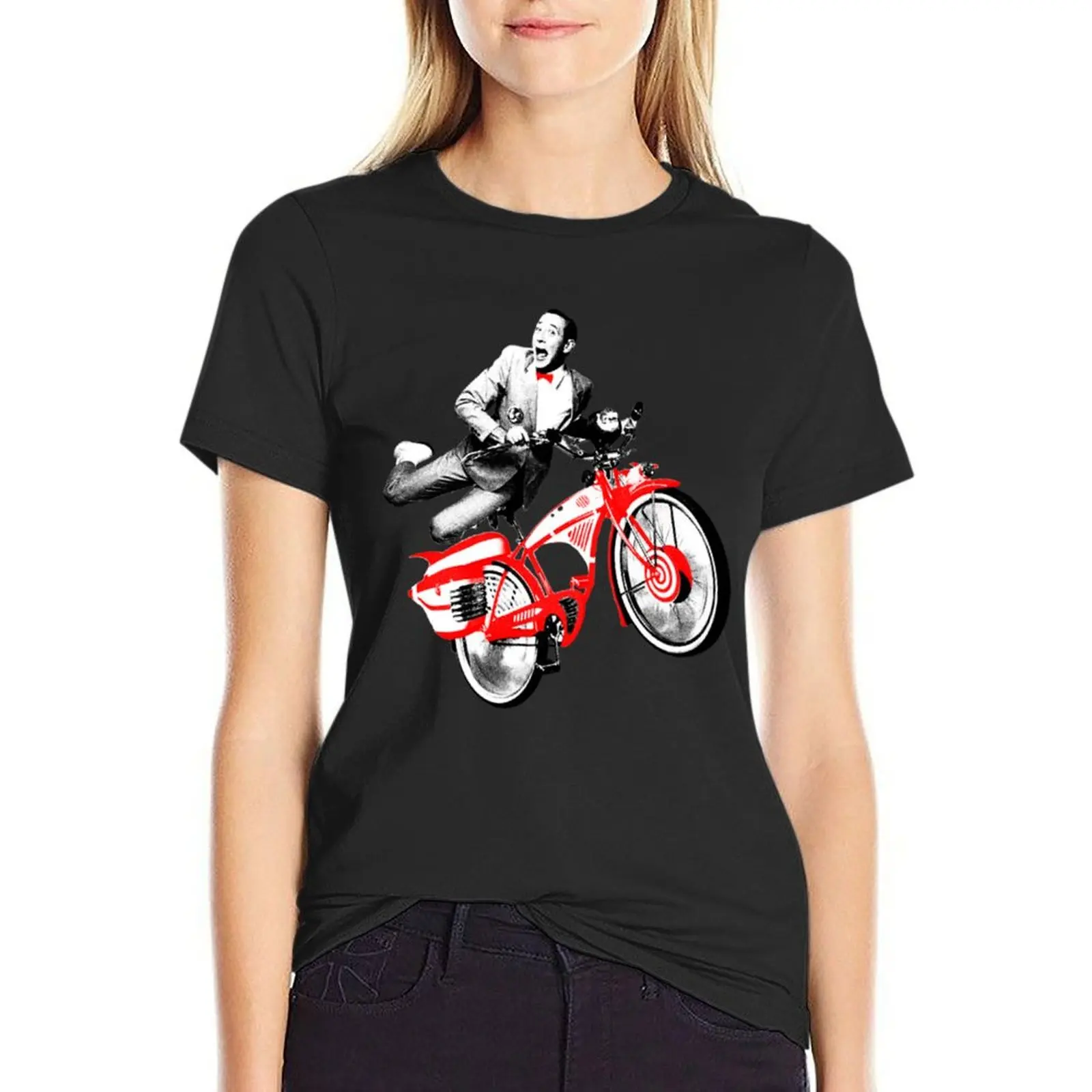 Pee Wee Herman - Pee Wee Herman's Big Adventure Bike T-shirt kawaii clothes graphics tops Women's t-shirt