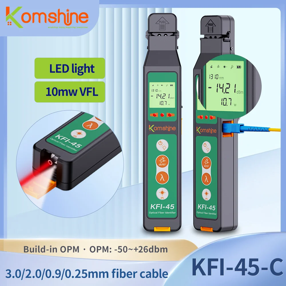 

Komshine KFI-45 With 10MW VFL Fiber Optic Trafic Identifier+ Power Meter Function + LED Light