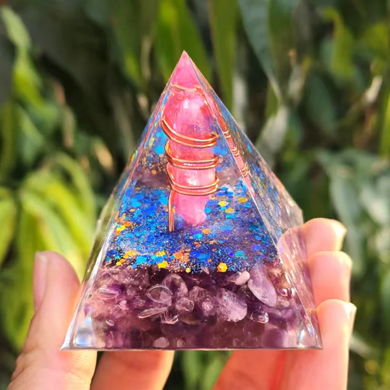 Ball Pyramid Crystal Gravel Epoxy Resin Home Desktop Handmade Ornament Gift