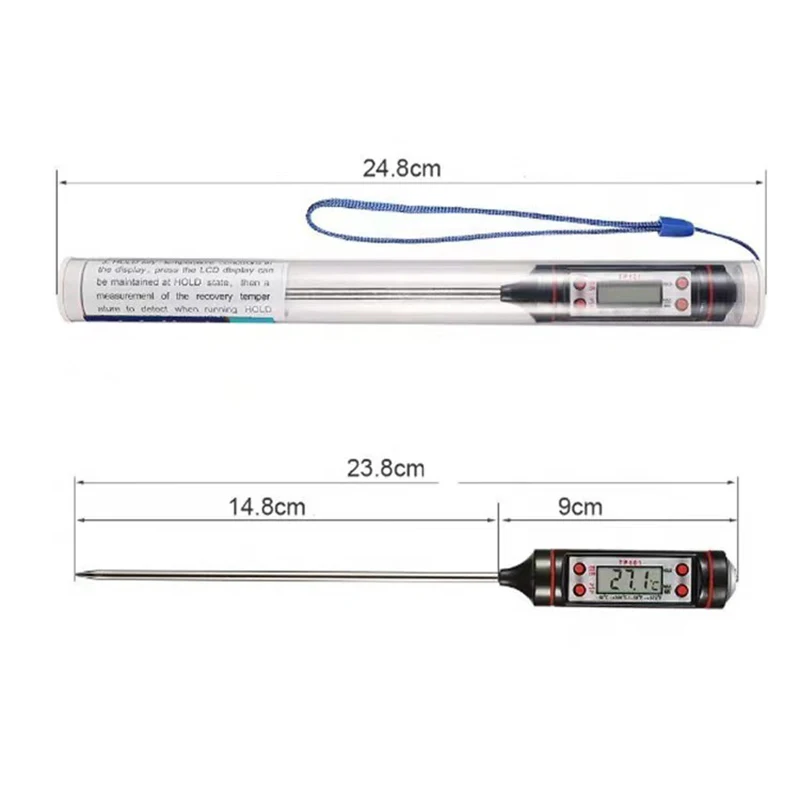 Professional Digital Kitchen Thermometer Barbecue Water Oil Cooking Meat Food Thermometers 304 Stainless Steel Probe Tools