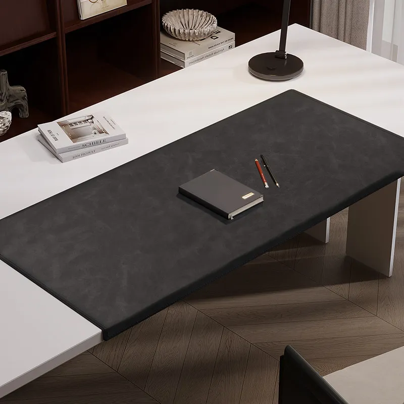 Large Pu Leather Desk Mat For Gaming And Office Keyboard Support_voghion.com