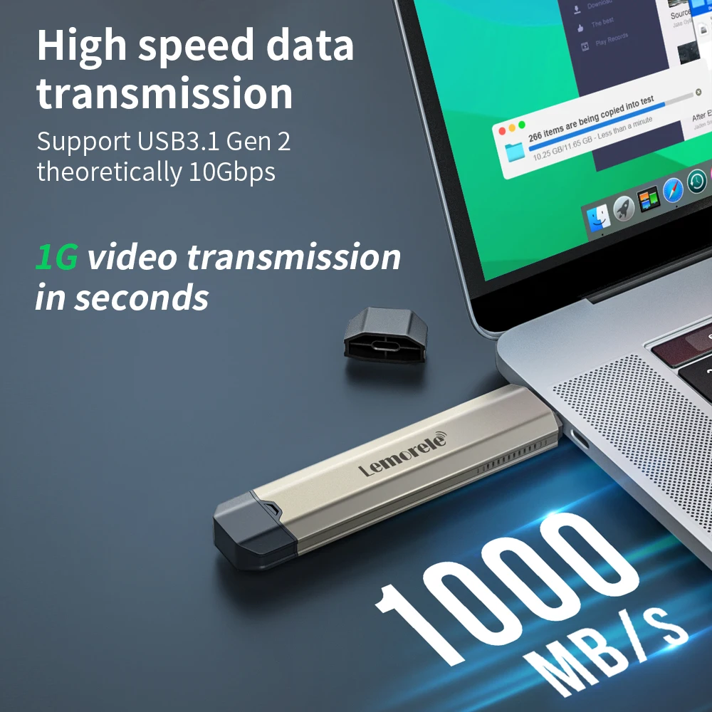 Lemorele-Adaptador de carcasa SSD M.2 NVMe SATA, carcasa externa con USB 3,1 Gen2, USB C, compatible con teclas M, B y M, 10gbps