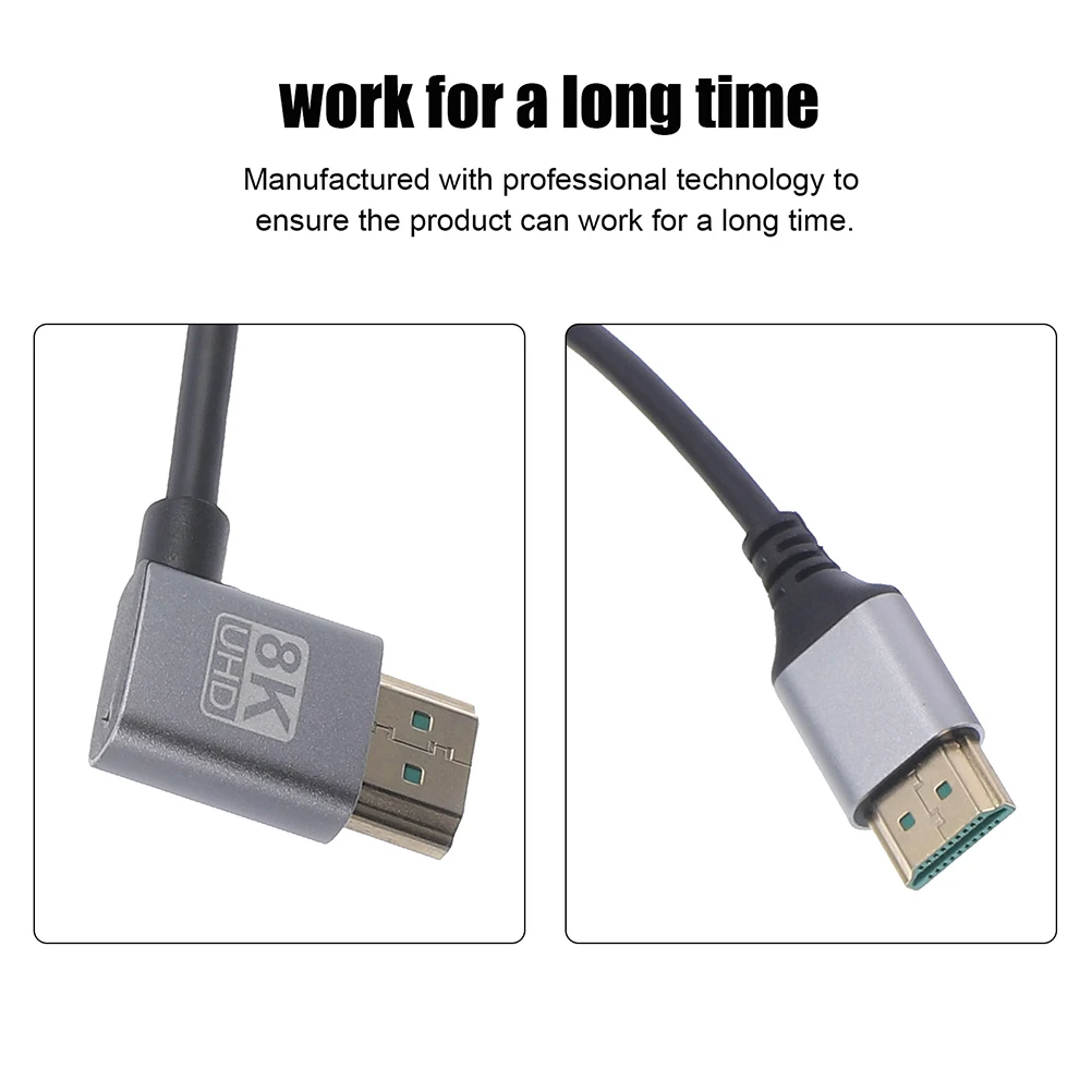 

Monitor Connection Cable Video Cord Elbow Male Tinned Copper Core Display Cables Female Angled Adapter