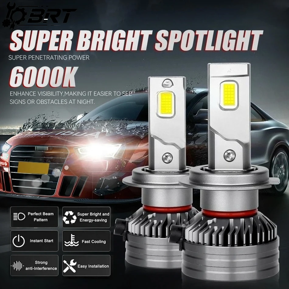 

Mini Car Headlight H1 H4 H7 LED Bulb H8 H11 9005 HB3 9006 HB4 9012 HIR2 Led Lights 30000LM 6000K Turbo Lampada 12V 300W