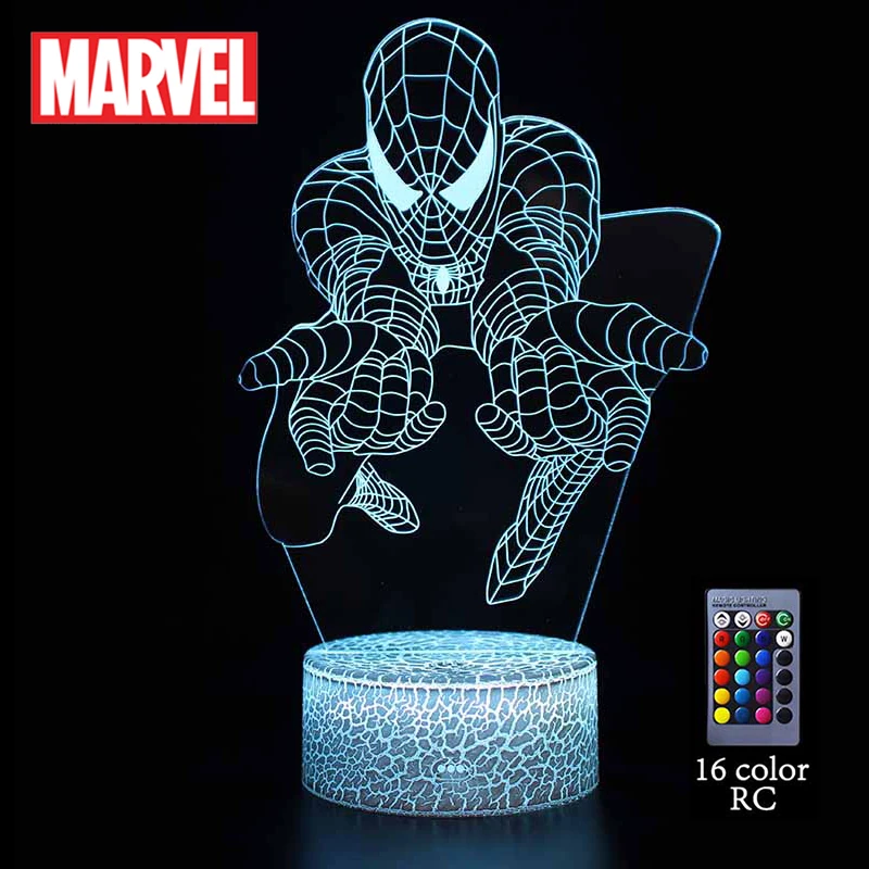 

Marvel Spider Man Night Light Cartoon Movie Figures LED Lamp Bedroom Decorations Bedside Lamps Children Birthday Christmas Gifts