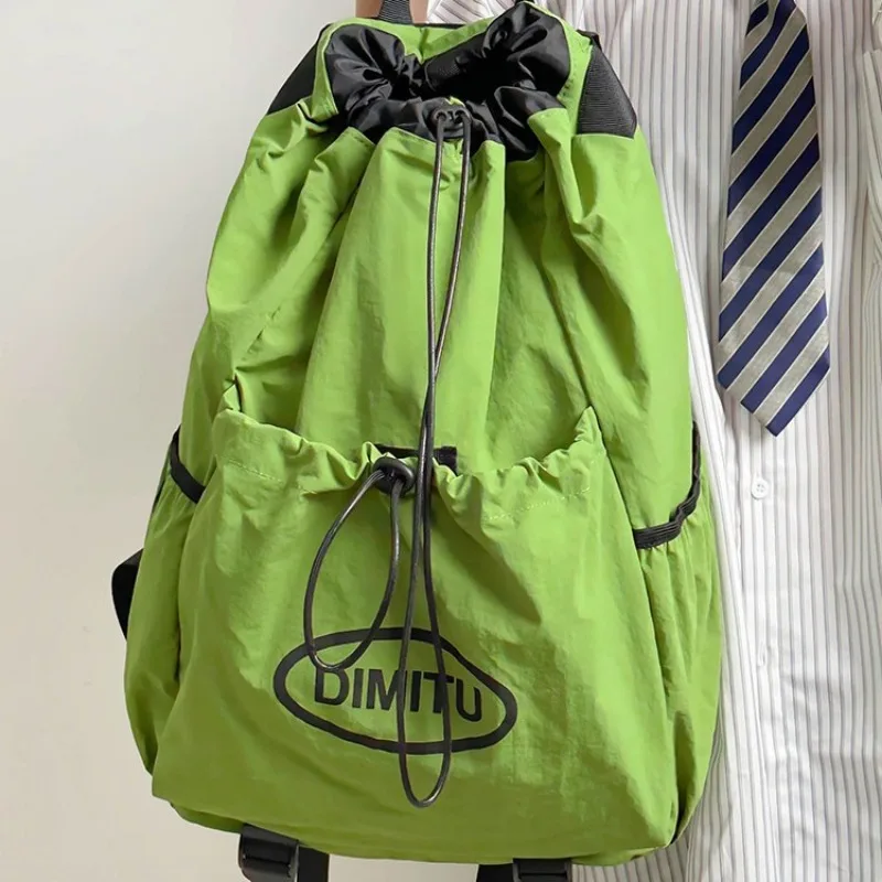 Drawstring Backpack Men Women Large Capacity Sports Outdoor Hiking Travel Backpack Lightweight Waterproof Breathable Drawstring