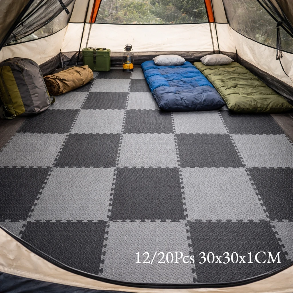 

12/20 шт. 30x30x1 см поролоновый коврик для сна, влагостойкий коврик для кемпинга, портативный коврик для пикника, для комфортного отдыха на природе