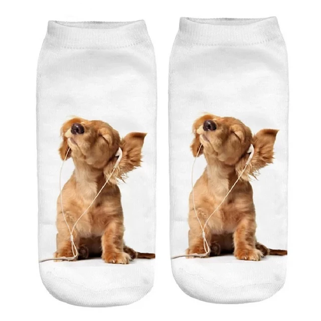 Nowe drukowane 3D fajne śmieszne Cosplay szczęśliwy pies krótkie skarpetki Casro Shepherd buldog Chihuahua Shiba Inu pomorski pudel