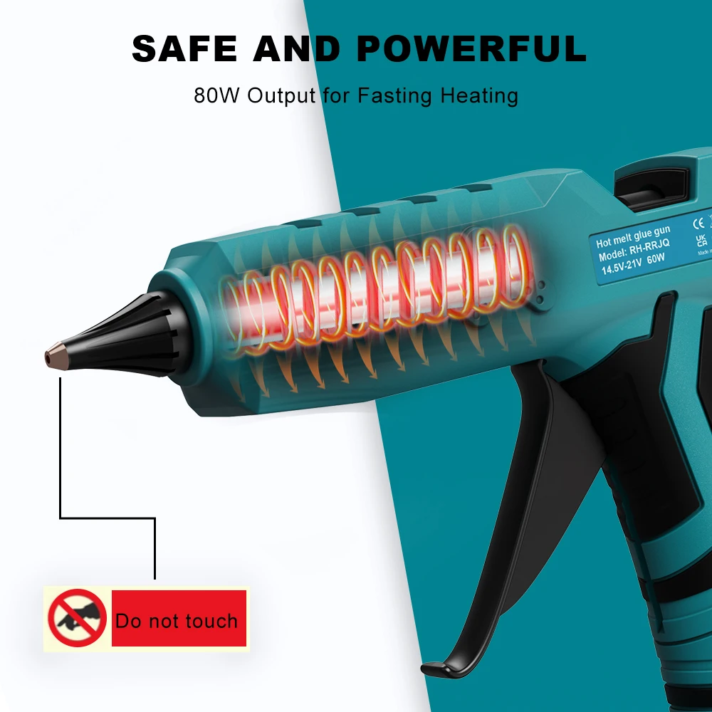 80W แบบพกพาไร้สายกาวร้อนปืนสําหรับ Makita 18V Li-Ion L1815 BL1830 BL1840 BL1850 11 มม.กาวแท่ง DIY ซ่อมเครื่องมือ