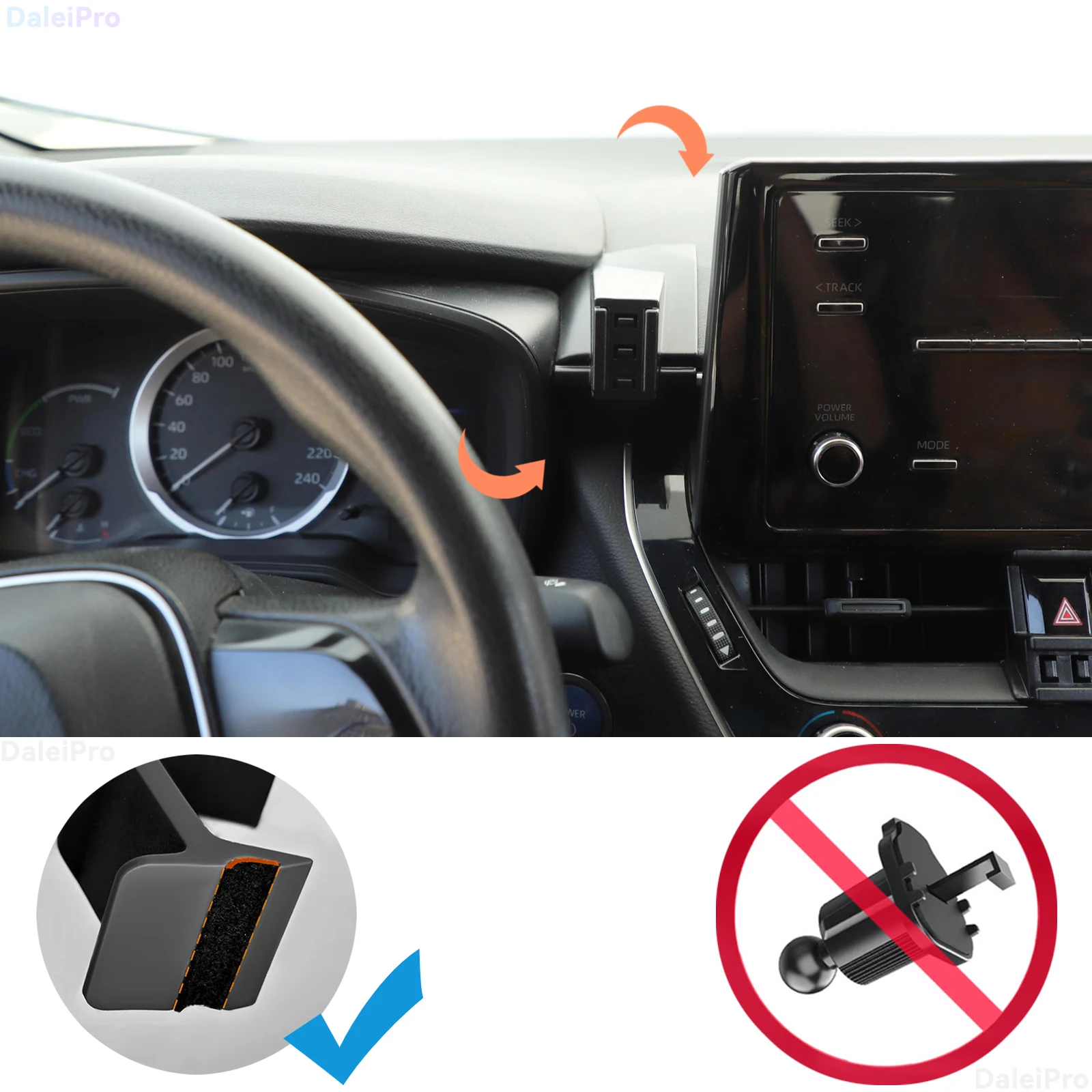LHD für Toyota Corolla e210 2019 2020 2021 2022 2023-2026 Auto-Handyhalterung, fahrzeugspezifische austauschbare Armaturenbrett-Handyhalterung – Detail 3