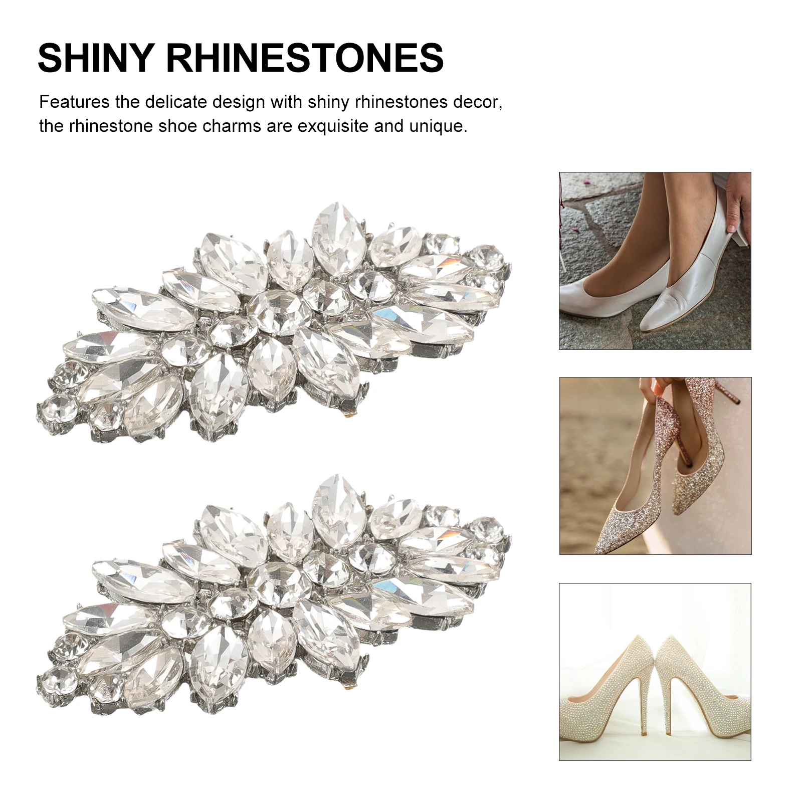

Rhinestone Shoe Clips Buckles Wedding Decorative Accessories Women Party Birthdays Gatherings Charm Buckle Decor Lightweight