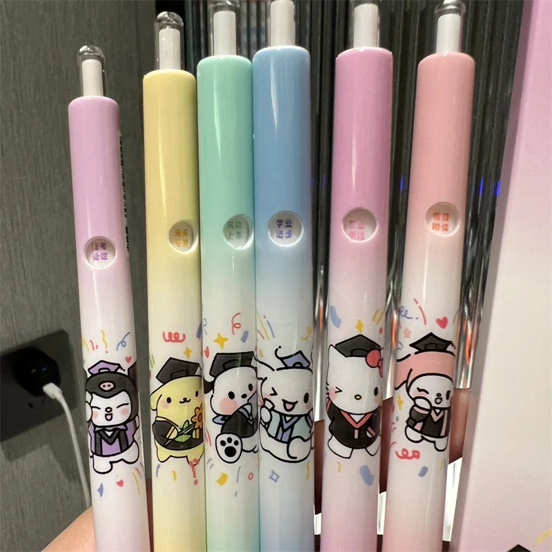 Kawaii Sanrio Hello Kitty Kuromi My Melody Cinnamoroll Pochacco Pompompurin Carbon Pen Gel Pen Ball Pen Homework Pen For Girls