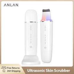 ANLAN-Épurateur de peau à ultrasons, Peeling du visage, EMS, Lifting du visage, Soins de la peau, Nettoyage en profondeur des pores, Machine, Rouge, Bleu, IPX7