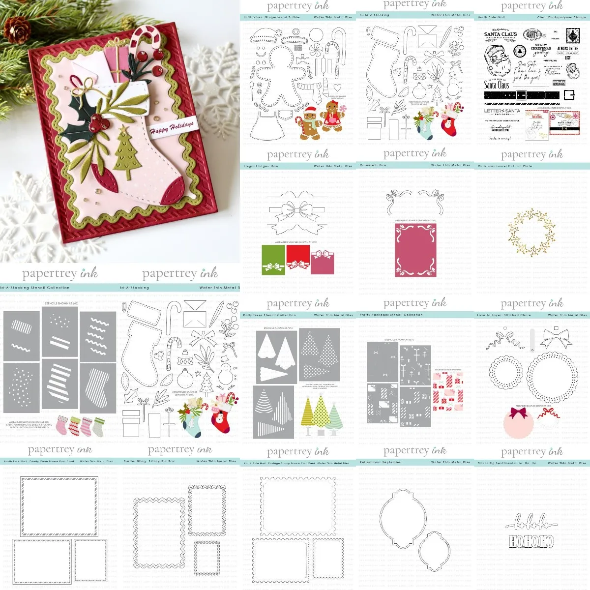 2024 New September Christmas Laurel A Stocking Die Stamp Stencil Hot Foil DIY Scrapbooking Photo Album Decorative Embossing