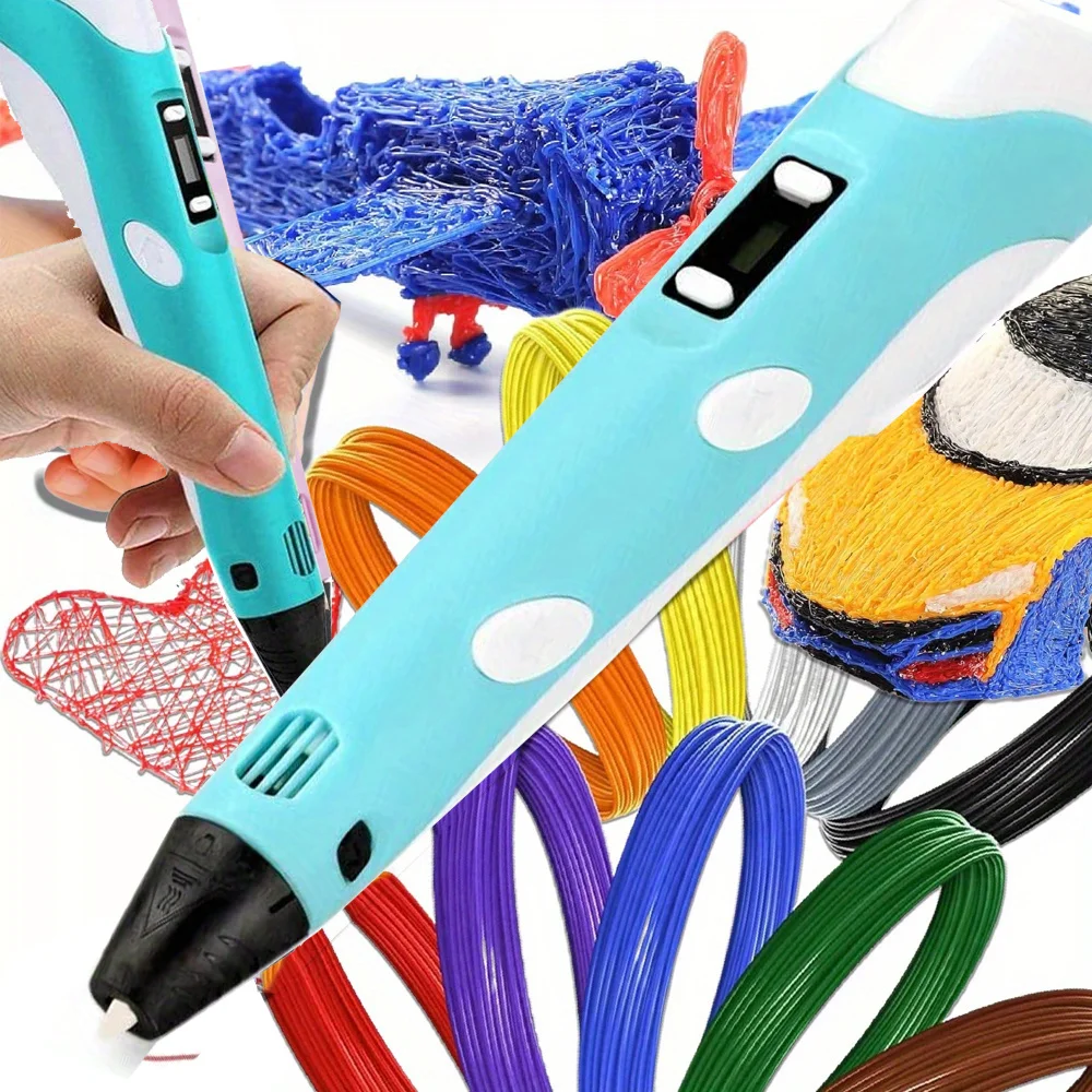 Stylo d'impression 3D électronique avec consommables de 36 mètres, outil de graffiti 3D haute température, jouet intelligent, cadeau de Noël et d'anniversaire