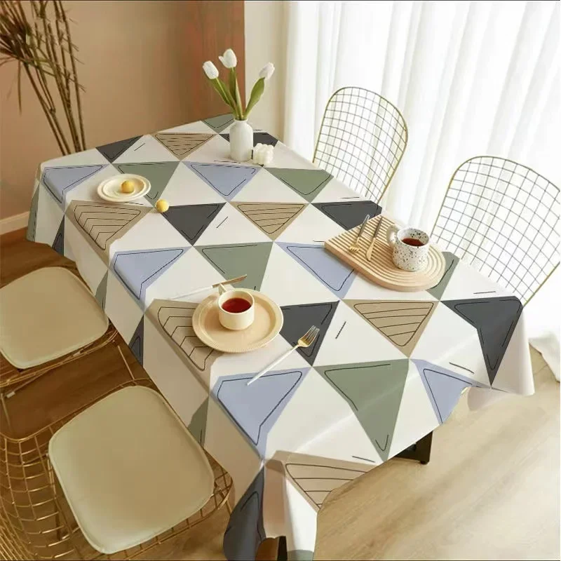 Nordic Geometry Rectangle Tablecloths Holiday Party Decorations Reusable Waterproof Table Covers for Kitchen Table Decor