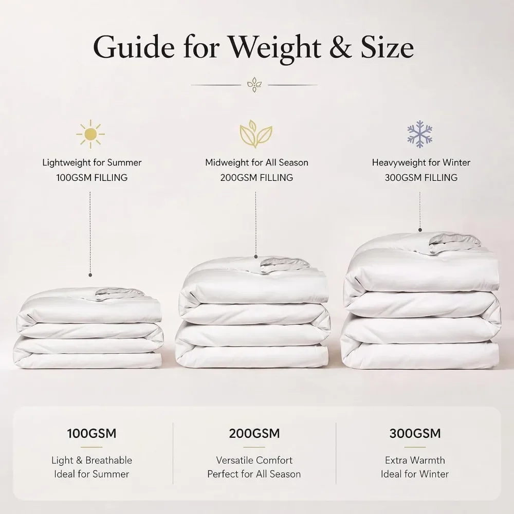 100% Mulberry Silk Duvet Insert - Winter Warm Comforter | Luxury Bedding, Breathable, Skin-Friendly, White, Queen 88x88 Inch