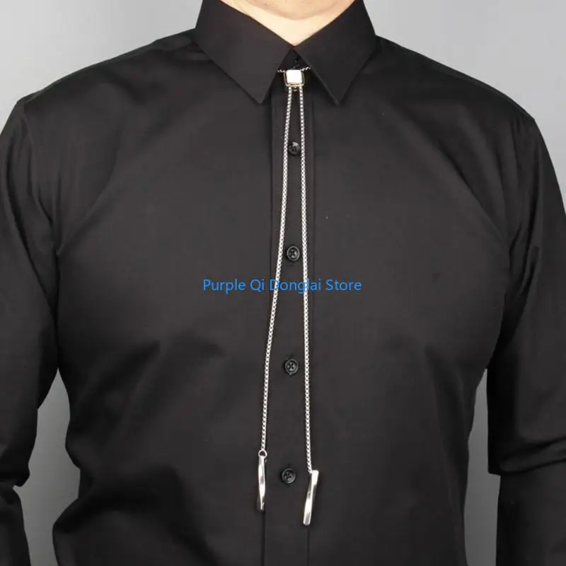 L21E Small Cube Bolo Tie for Male Formal Gathering Carnivals Party Man Teens Shirt Sweater Costume Gentleman Necktie