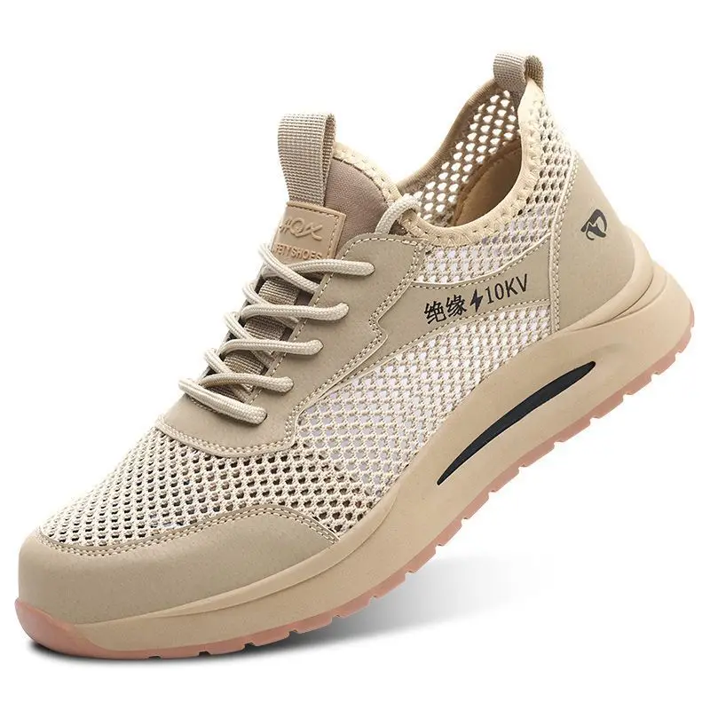 men's casual plastic toe covers work safety shoes summer breathable worker boots 10 KV insulated sneakers safe footwear protect