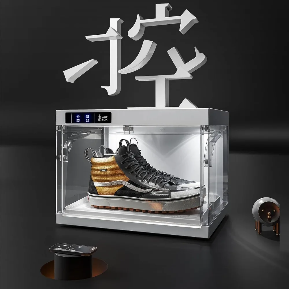 Shoe Organizer LED Smart Control,Auto-Shoe Boxes Clear Plastic Stackable for Sneaker Display Case and Collection Crate,Au