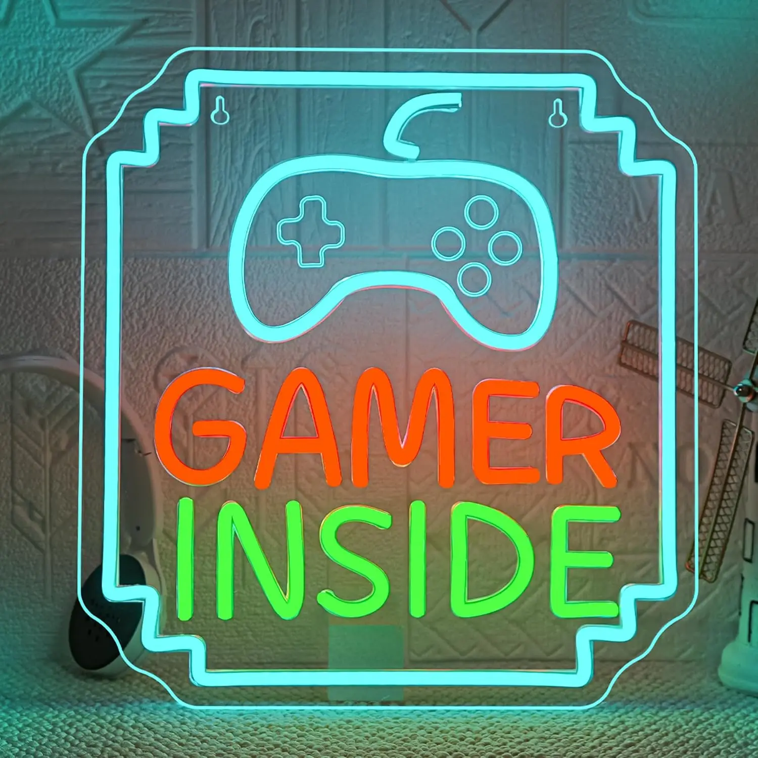 

Неоновая вывеска GAME INSIDE с USB-питанием, регулируемая светодиодная неоновая подсветка для игровой комнаты, мужской комнаты, спальни, отеля, магазина, вечеринки, декора стен