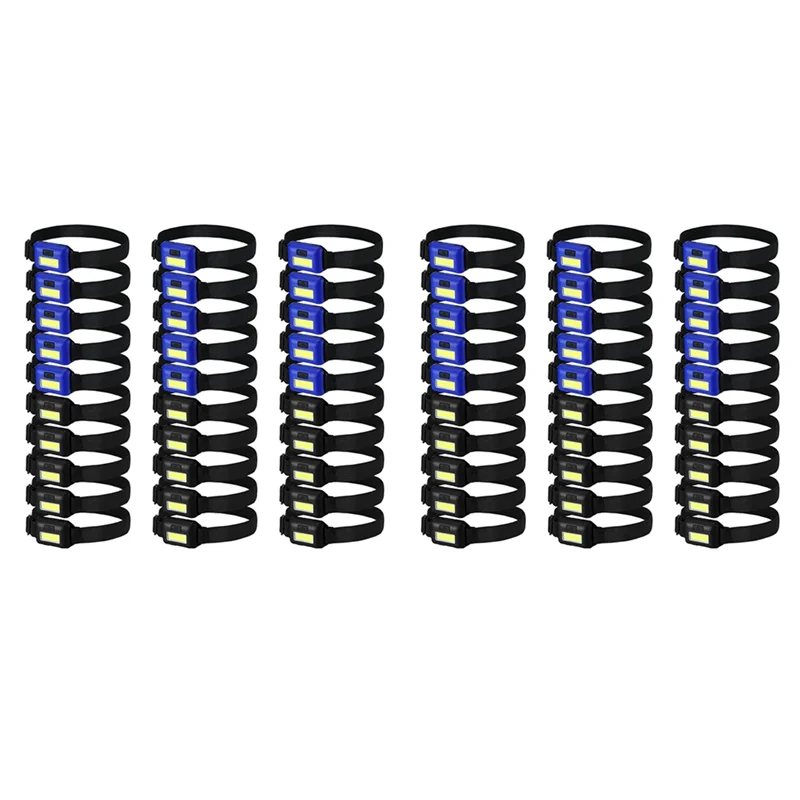 

60 Pcs Led Headlight Flashlight For Adults Kids Outdoor Flashlight Headlights With Adjustable Headband Waterproof