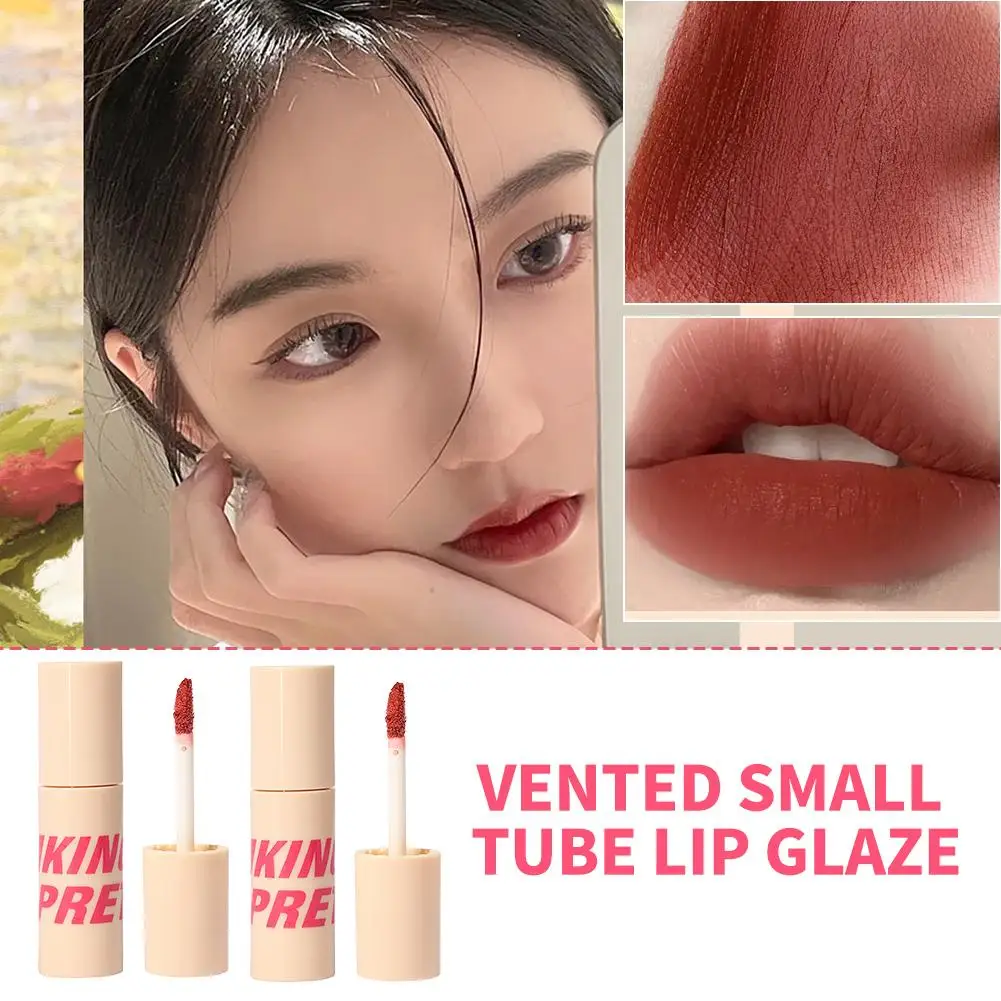 Brillo de labios mate de 7 colores, resistente al agua, fácil de usar, terciopelo, labios rojos, maquillaje, lápiz labial marrón, desnudo, cosmético, Rosa líquido duradero Li T7G6