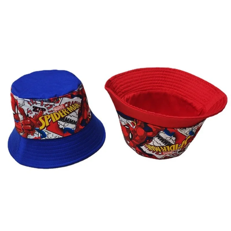 Disney Marvel Kids Fisherman Hat Cartoon Spiderman Bucket Hats for Boy Girl Fashion Outdoor Panama Sun Caps Children Accessories