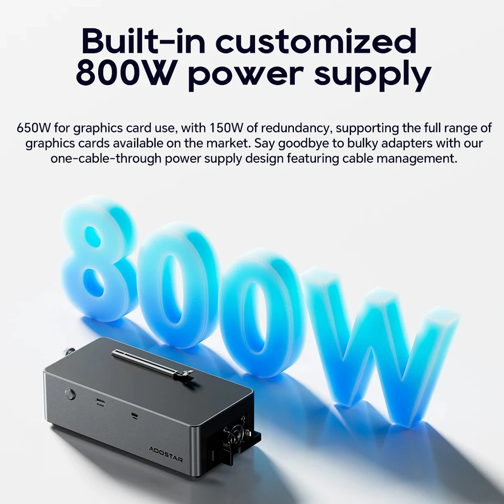eGPU Dock OCulink USB4 Port Built-in Huntkey 800W Power Supply