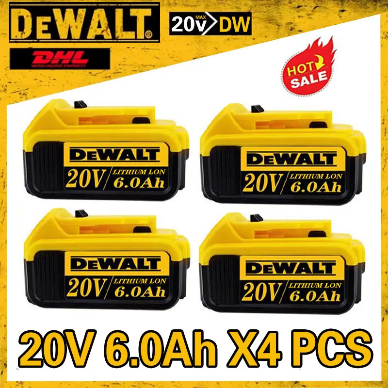 

DCB200 20V 6.0Ah Lithium Replacement Battery ,Charger For Dewalt 18V DCB184 DCB182 DCB180 DCB181 DCB182 DCB201 Battery