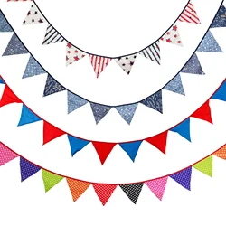 Clearance 3.2M Vintage Floral Fabric Bunting 12 Pennant Flags Birthday Wedding Party Decor Banner Baby Shower Carnival Garland