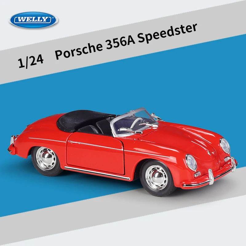 1:24 WELLY Porsche 356A Speedster Legering Model Auto Diecasts Metalen Speelgoed Voertuigen Simulatie Collectie Kinderen Gift Speelgoed Jongen