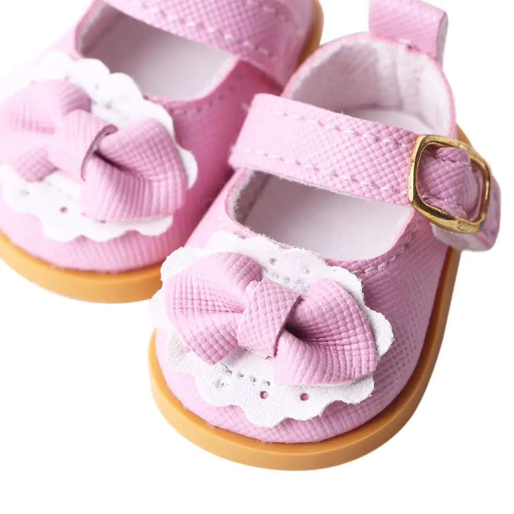 Accessories Kpop Star Bow Decorate Cotton Doll 14 Inches 5.5cm Doll Shoes Doll Leather Shoes Mini Bow Shoes Doll Casual Shoes