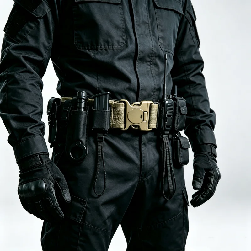 Adjustable Military Tactical Belt for Men, Wear Resistant Nylon Webbing Belt with Double Lock Safety Buckle, Outdoor Camping Hun