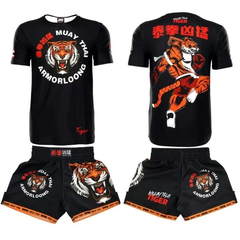 Muay Thai Training Suit for Children Quick-Dry Compression Suit Fighting Set Mixed Martial Arts Boxing Sports Sanda Custom