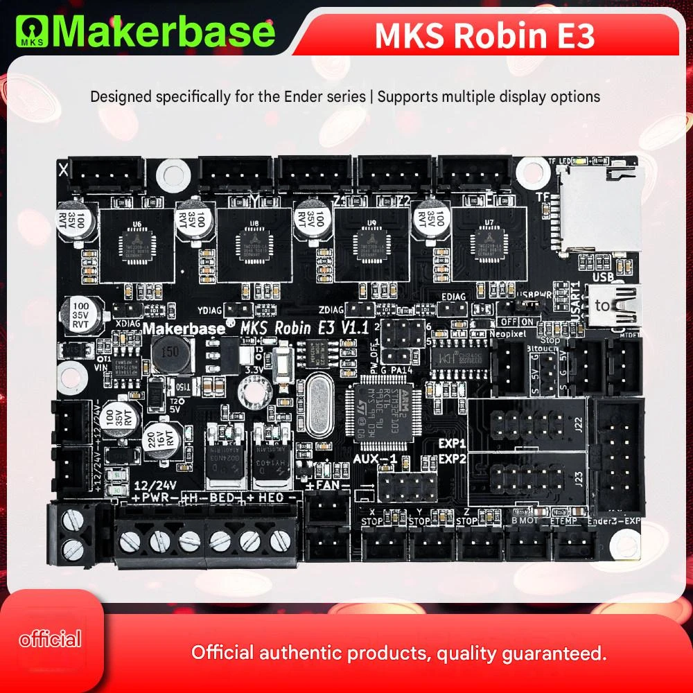 Makerbase MKS Robin E3 3D Printer Motherboard Compatible with CR-10 Ender3 VORON V0.1 - Electronics & Computer Hardware