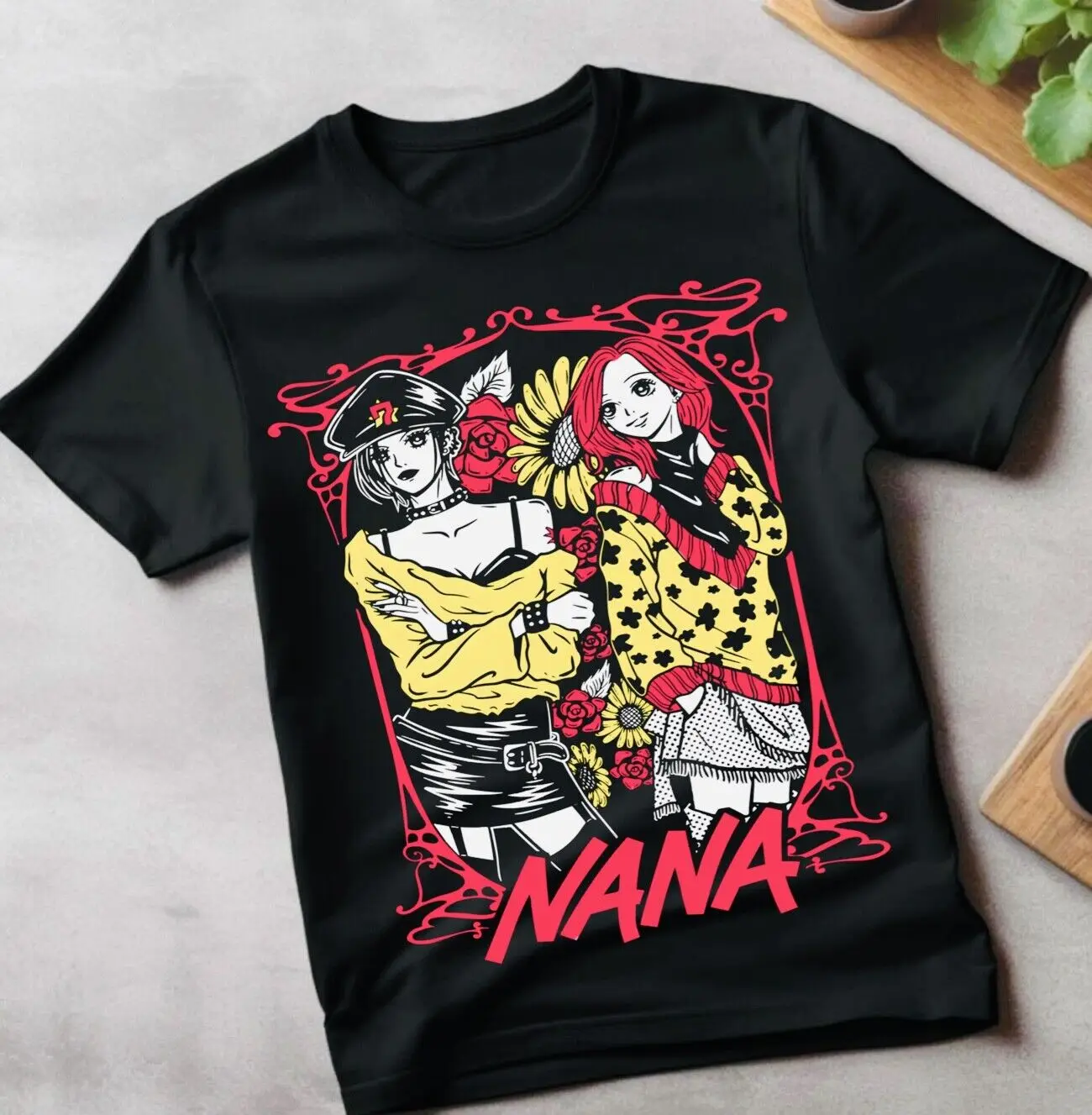 Nana Osaki T-Shirt,Black Stones Manga Anime Girl Kawai Graphic Shirt All Size