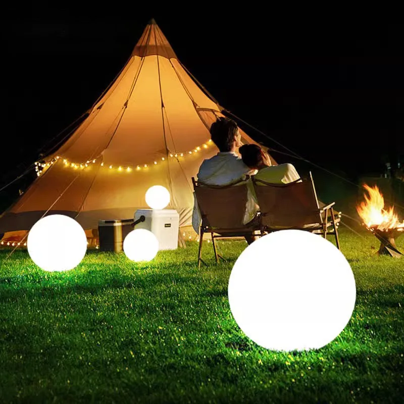 LED Solar Lawn Light Outdoor Spherical Lights Square Community Landscape Light Scenic Garden 16 Color Spherical Decorative Light