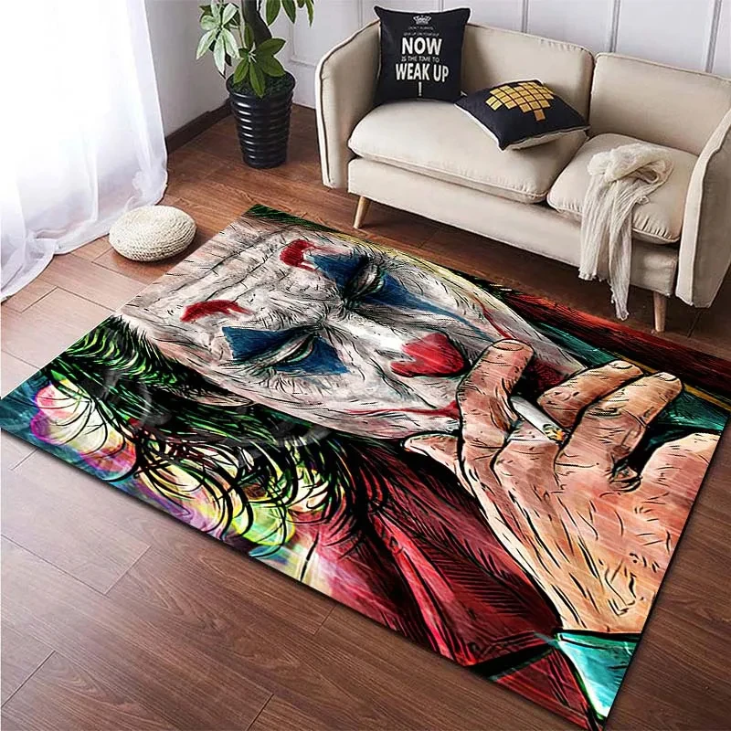 Horror Joker Printed Floor Mat Carpet Living Room Bedroom Bedside Window Sill Bathroom Non-Slip Area Rug Home Decoration Doormat