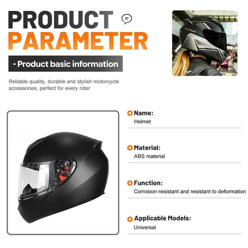 Unisex Moto Safety Helmet Durable ABS Shell Quick‑Release Buckle Multi‑Style Multi‑Size Lightweight Motorbike Protective Gear