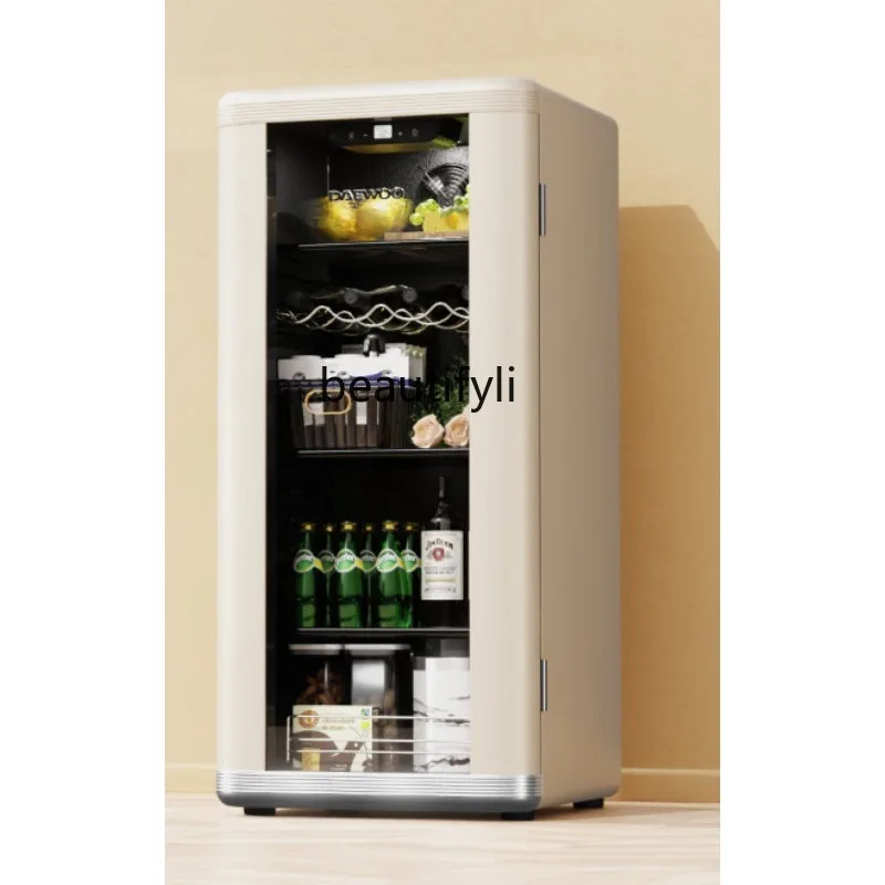 

retro ice bar air-cooled and frost-free first-class energy efficiency refrigerated cabinet, household small silent refrigerator