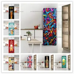 Personalized beer refrigerator stickers, room decoration stickers, PVC waterproof and oil resistant stickers