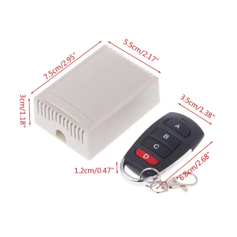 433MHz 24V 4CH  Wireless RF Remote Control  Receiver Module + 2x Transmitters for Electric Garage Door