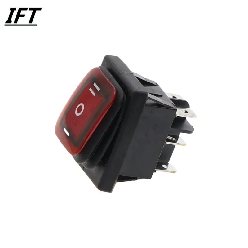 10pcs on-off-on 220V Heavy Duty 6 pin DPDT IP67 Waterproof Auto Boat Marine Toggle Rocker Switch with LED 30x22mm