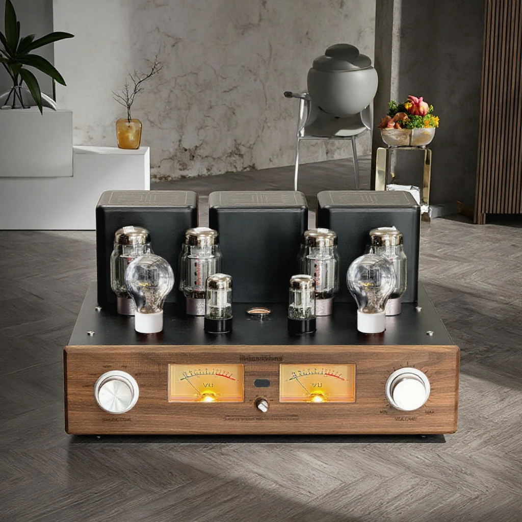 MSMONA 50W Dual-Preamp KT88 Push-Pull Tube Home Amplifier 2.0 Channel Metal Enclosure Ultra-Linear Triode Switching Remote Contr